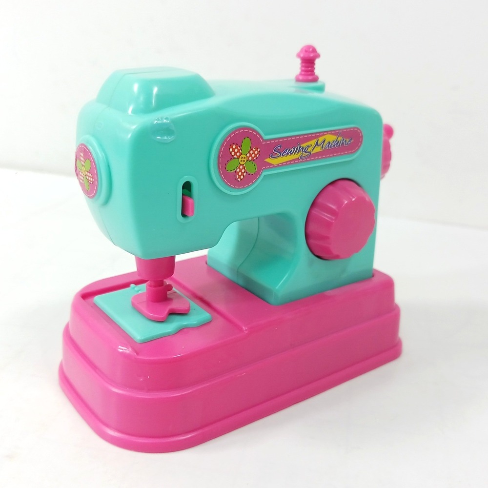 Greenbrier International Toy Sewing Machine Teal Pink Battery Operated Play Tool